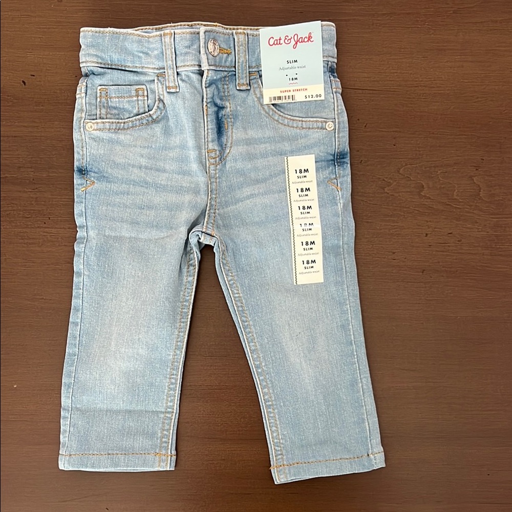 Cat & Jack Blue Denim Jeans Straight Leg